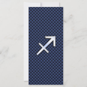 Sagittarius Zodiac Sign on Blue Carbon Fibre Print