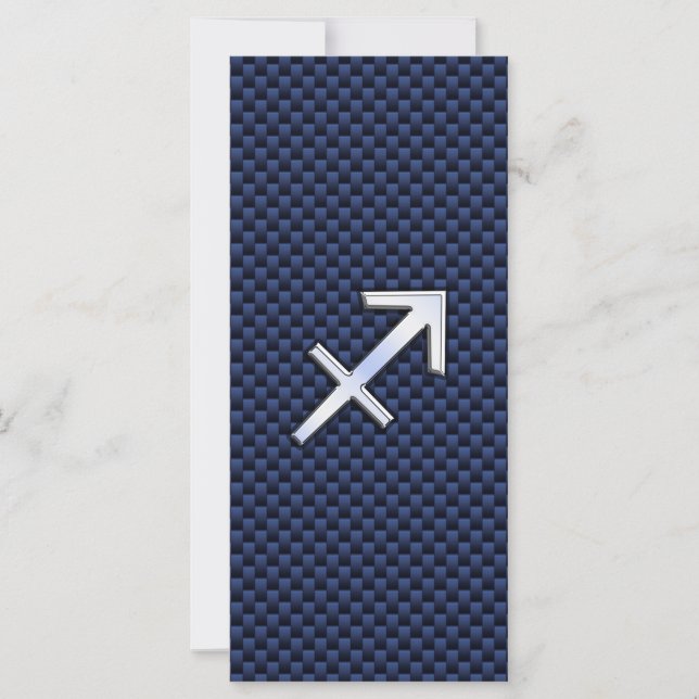 Sagittarius Zodiac Sign on Blue Carbon Fibre Print (Devant)