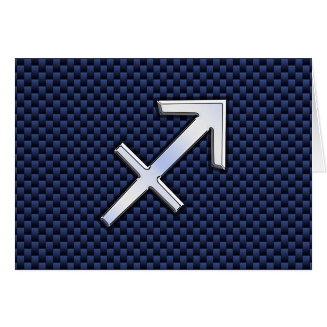 Sagittarius Zodiac Sign on Blue Carbon Fibre Style (Devant horizontal)