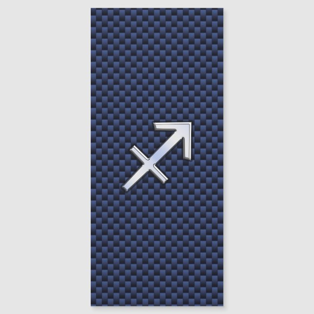 Sagittarius Zodiac Sign on Navy Carbon Fiber Print (Devant)