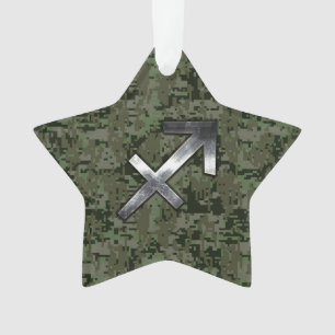 Sagittarius Zodiac Sign on Woodland Digital Camo