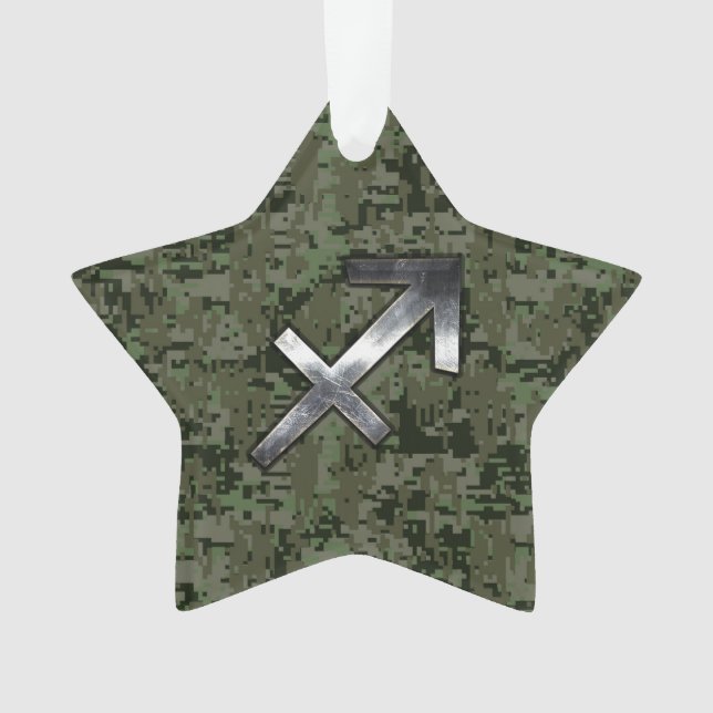 Sagittarius Zodiac Sign on Woodland Digital Camo (devant)