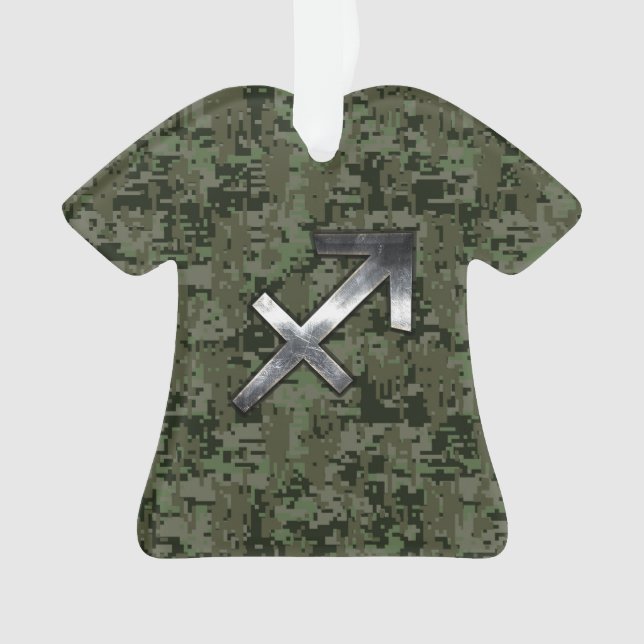 Sagittarius Zodiac Sign on Woodland Digital Camo (devant)