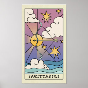 Sagittarius Zodiac Signe Poster d'Art Abstrait