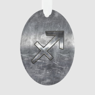 Sagittarius Zodiac Silver Distour Steel look