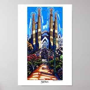 Sagrada Familia, affiche de Barcelone