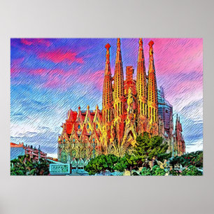 Sagrada Familia, Barcelone, Spain, Poster