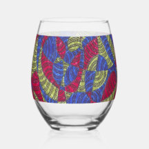 Sahar | Verres à vin colorés abstraits dessinés à 