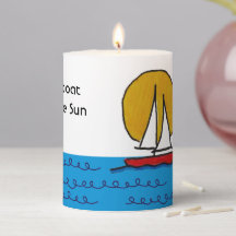 Sail Boat in the Sun Deep Red