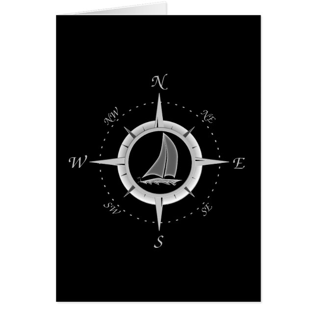 Sailboat and compass rose (Devant)