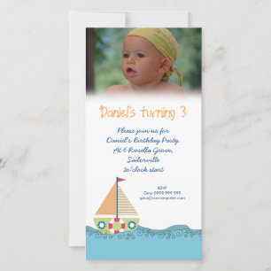 Sailor Boy Anniversaire Fête Invitation Photocard