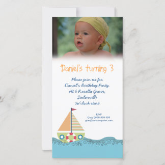 Sailor Boy Anniversaire Fête Invitation Photocard