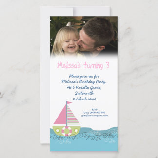Sailor Girl Anniversaire Fête Invitation Photocard