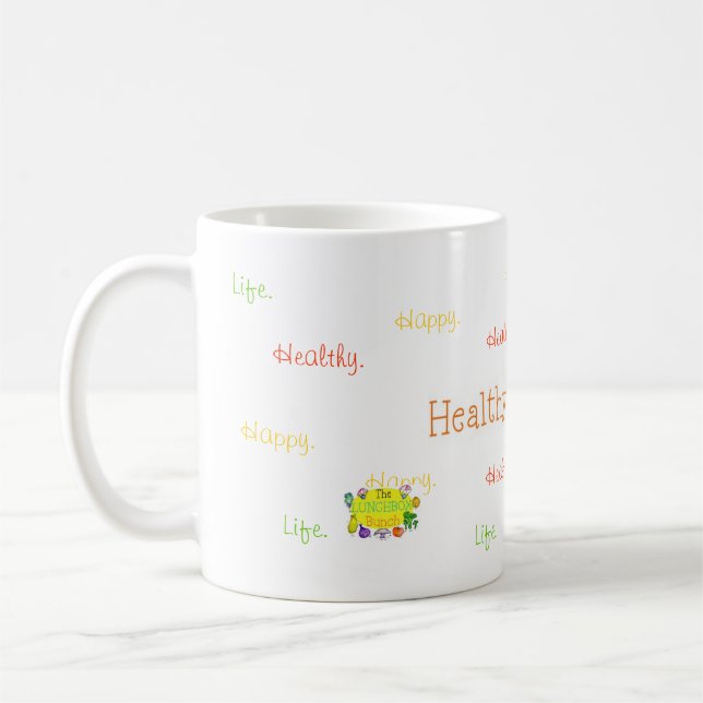 Sain. Heureux. La vie. Tasse (Gauche)