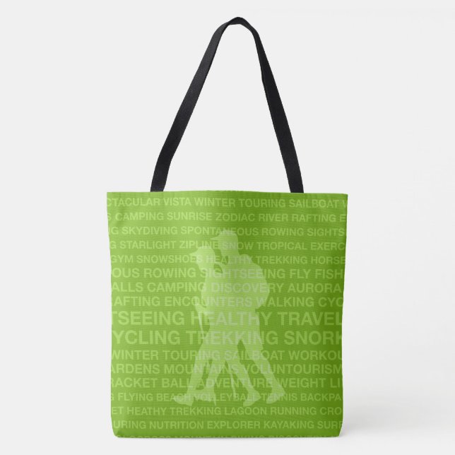 Saine Trekking Lime Vert Words Sac de plage (Devant)