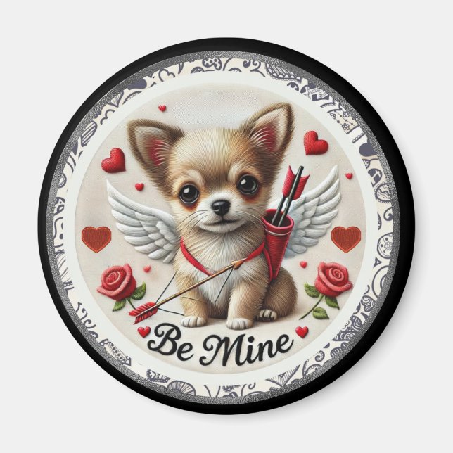 Saint-Ange Chihuahua Round Magnet - Soyez le mien (Devant)