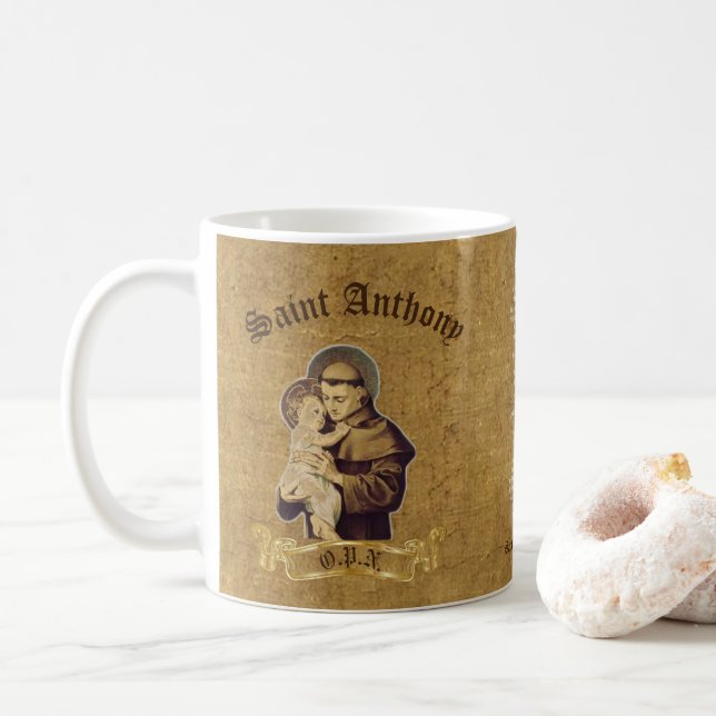Saint Anthony Mug Ora Pro Nobis (Avec donut)