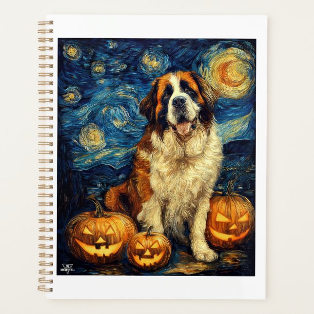 Saint Bernard Chien Mignon Halloween Jack O Lanter (Devant)