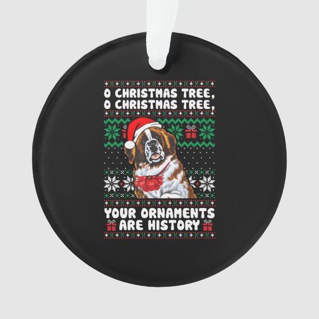 Saint Bernard Chien Noël Drôle Ornements Pyjama (devant)