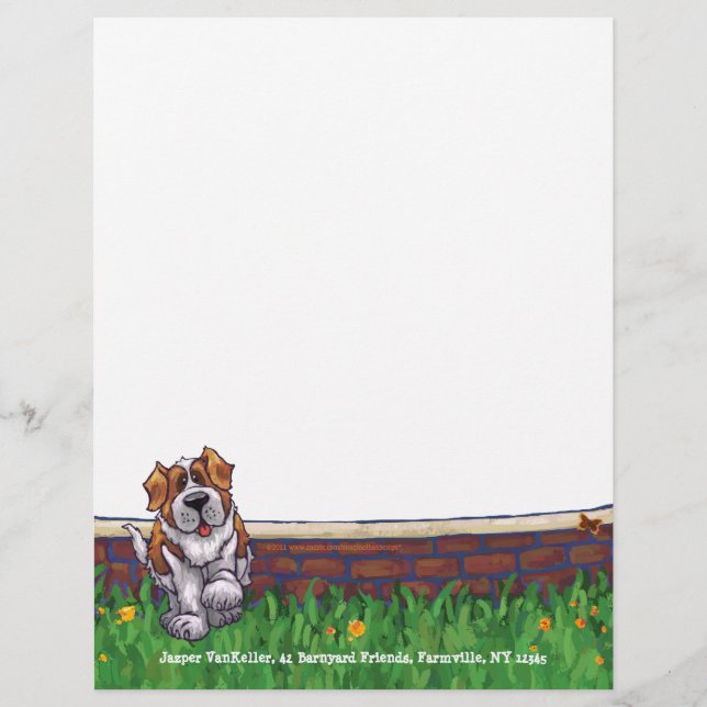 Saint Bernard Dog en-tête personnel (Devant)