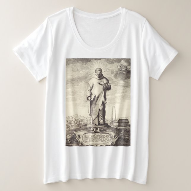 Saint Bruno de Cologne Gravure Ancienne Style Arti (Design devant)