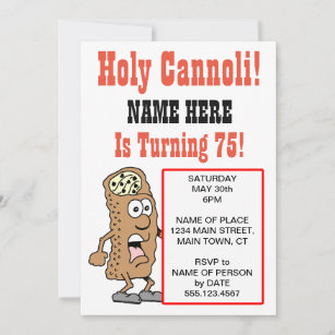 Saint Cannoli Turning Invitation de 75 fêtes