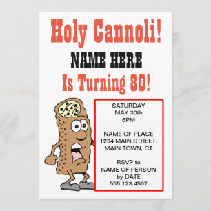 Saint Cannoli Turning Invitation de 80 fêtes