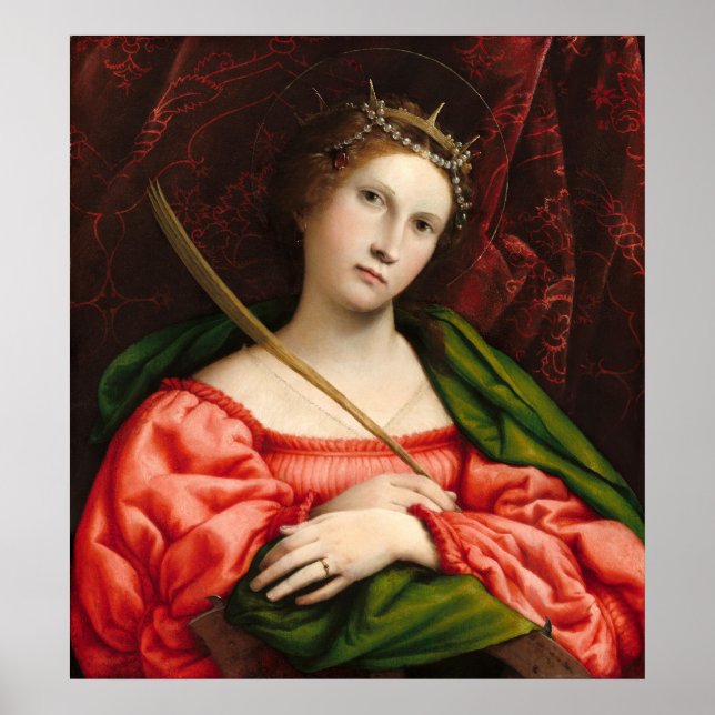 Saint Catherine - Lorenzo Lotto Poster d'Art (Devant)