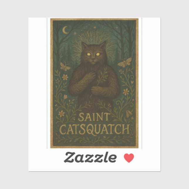 Saint Catsquatch Sticker WV Cryptid Sasquatch (Feuille)