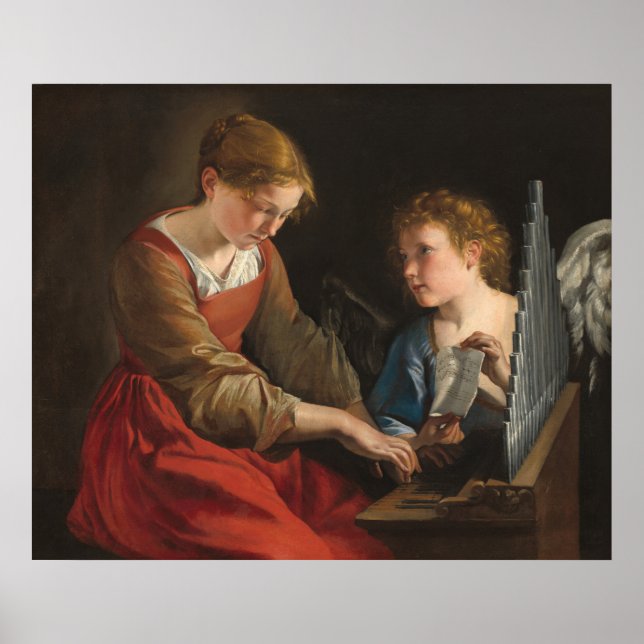 Saint Cecilia - Orazio Gentileschi Poster d'Art (Devant)