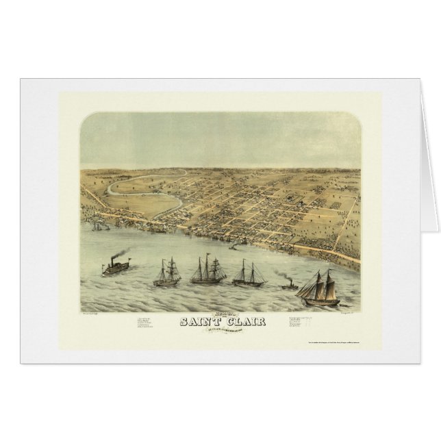 Saint Clair, carte panoramique de MI - 1868 (Devant horizontal)