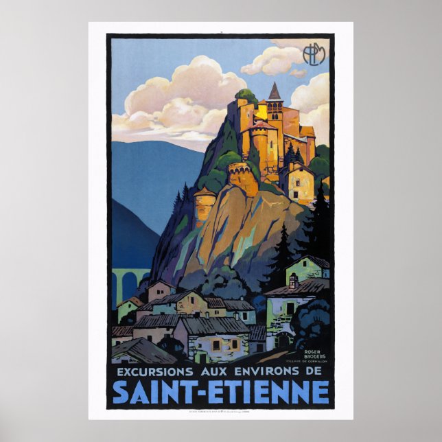 Saint-Etienne France 1930 Poster Vintage voyage (Devant)