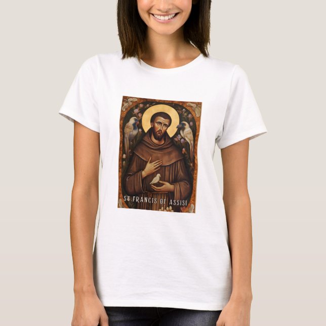 Saint François d'Assise T-shirt catholique pour fe (Devant)