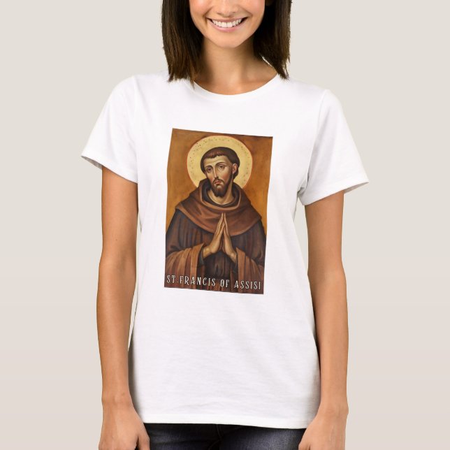 Saint François d'Assise T-shirt catholique pour fe (Devant)