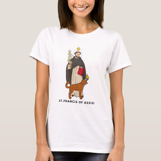 Saint François d'Assise T-shirt catholique pour fe (Devant)