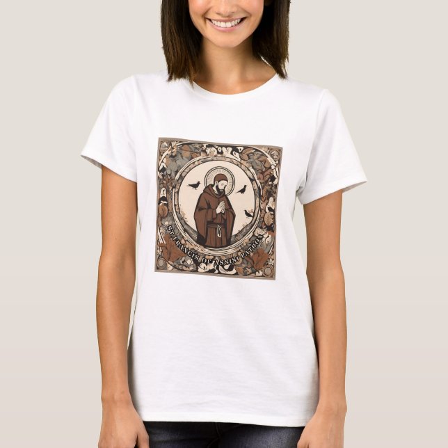 Saint François d'Assise T-shirt pour femmes chréti (Devant)