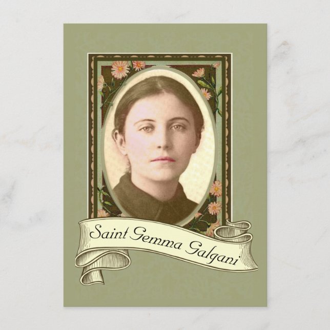 Saint Gemma Galgani Saint of Back Pain Carte Saint (Devant)