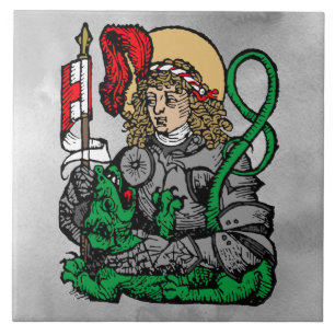 Saint Georges et le Dragon (Nuremberg) Carreau de