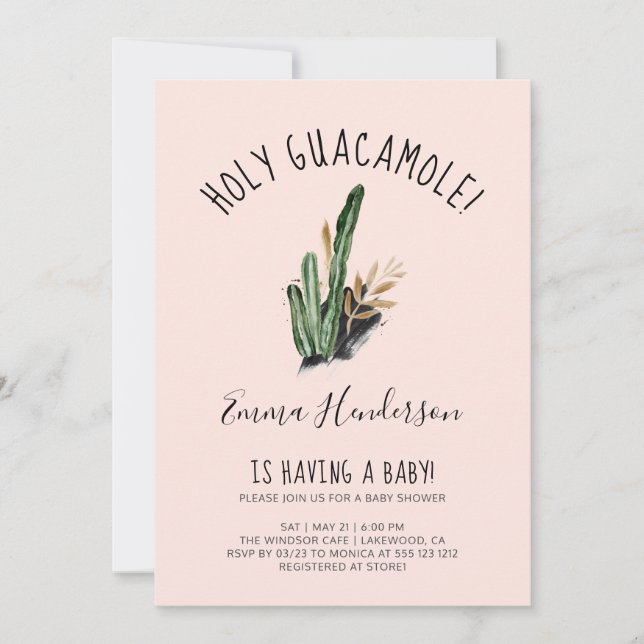 Saint-Guacamole Baby shower mexicain moderne (Devant)