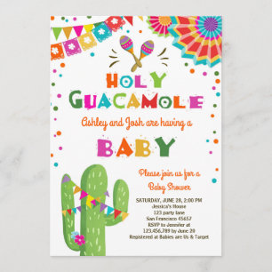 Saint-Guacamole Fiesta Baby shower invitation mexi