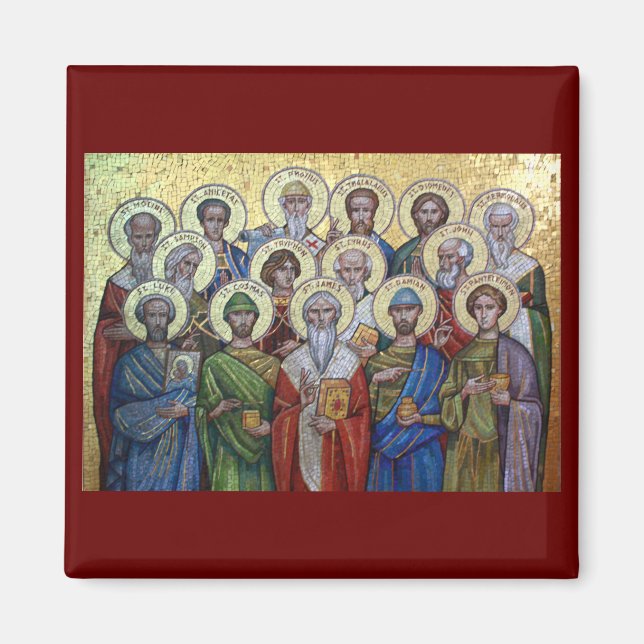 Saint-Guérisseurs et Unmercenaires Aimant orthodox (Devant)