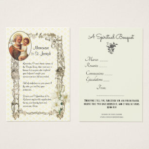 Saint Joseph Bouquet spirituel prière Carte Sainte