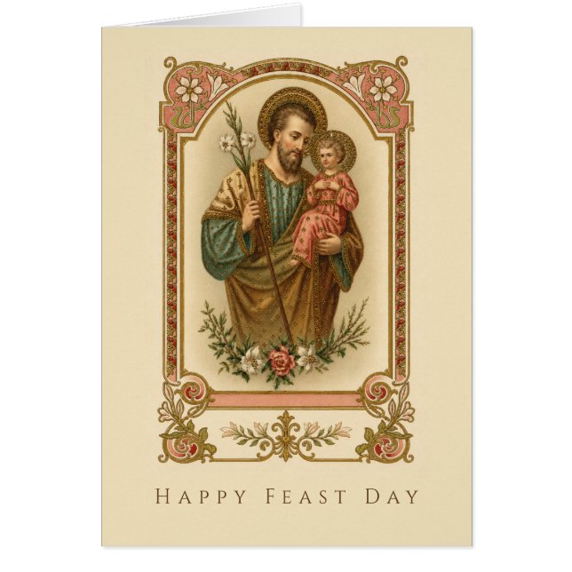 Saint Joseph Enfant Jésus Bénédiction Catholique V (Devant)