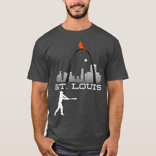 Saint Louis Cardinal Rouge Tshirt Skyline Baseball