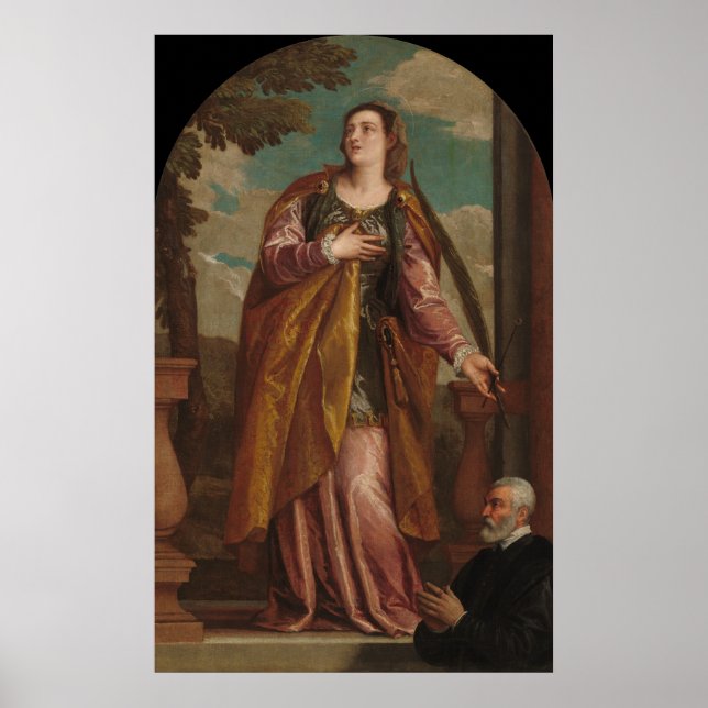 Saint Lucy et un donateur - Poster des Beaux-Arts  (Devant)