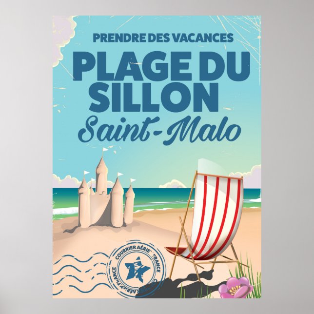 Saint-Malo, affiche de voyage France (Devant)