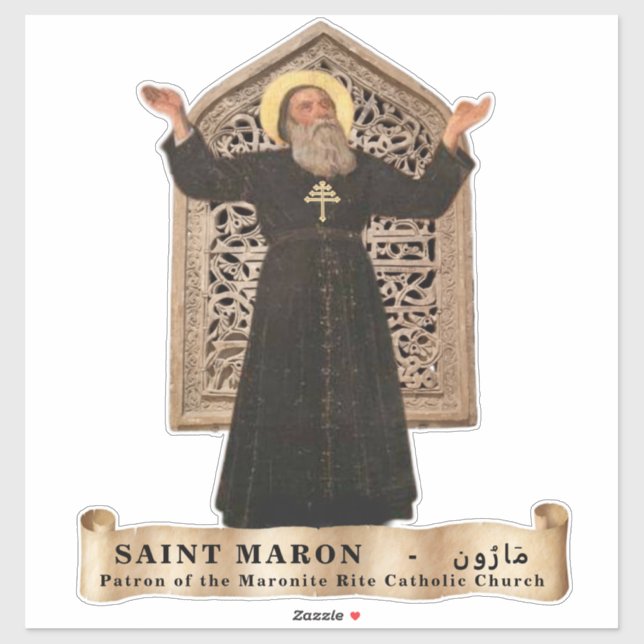 Saint Maron, autocollant de l'Église maronite (Feuille)