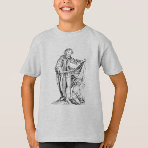 Saint Martin avec un T-shirt mendiant
