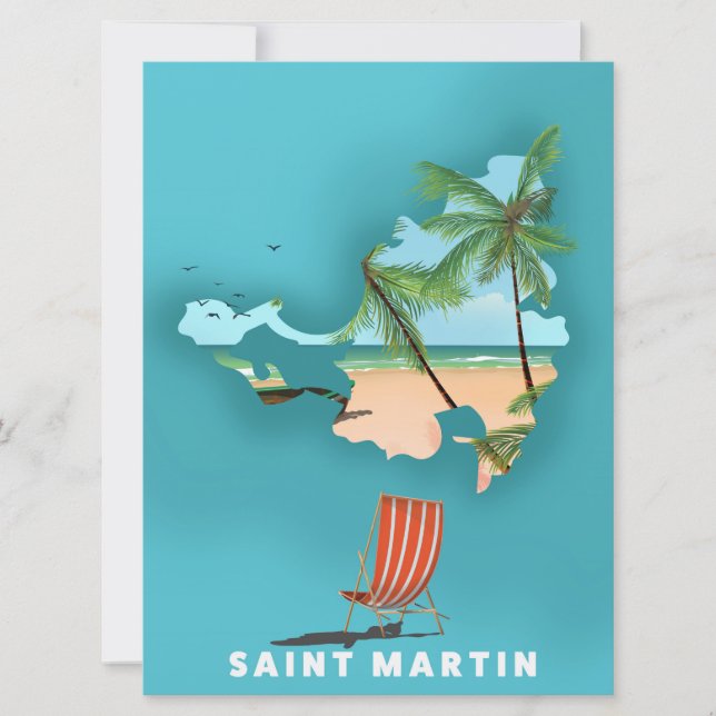 Saint Martin Carte illustrée. (Devant)