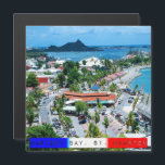 Saint-Martin - Carte magnétique de la baie Marigot<br><div class="desc">Magnifiquement coloré, vue panoramique sur la baie de Marigot depuis Fort St. Louis. Le texte utilise les couleurs de leur drapeau. par celeste@khoncepts.com</div>